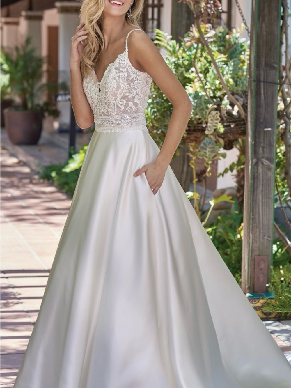 Jasmine Collection Ivory Lace Appliqué Wedding Dress